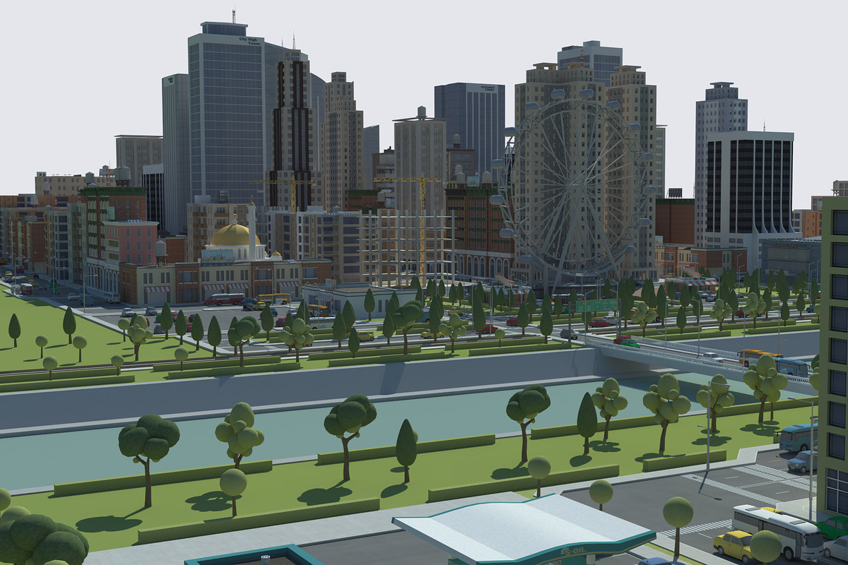 Realistic Lowpoly Simple City VR/AR, an Environmental 3D Model by NOMODOL (Photo 10 of 59)