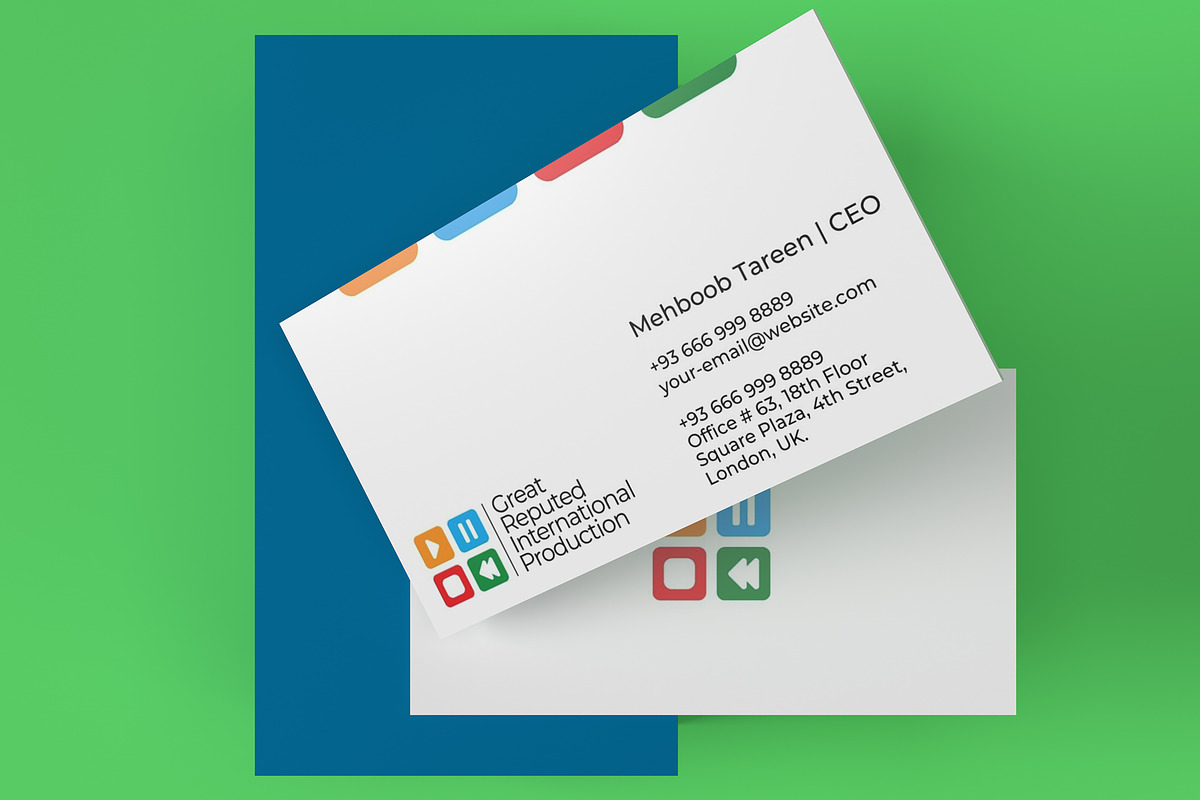 Media Business Card Canva Template, a Business Card Template by Studio3 Stock (Photo 3 of 4)