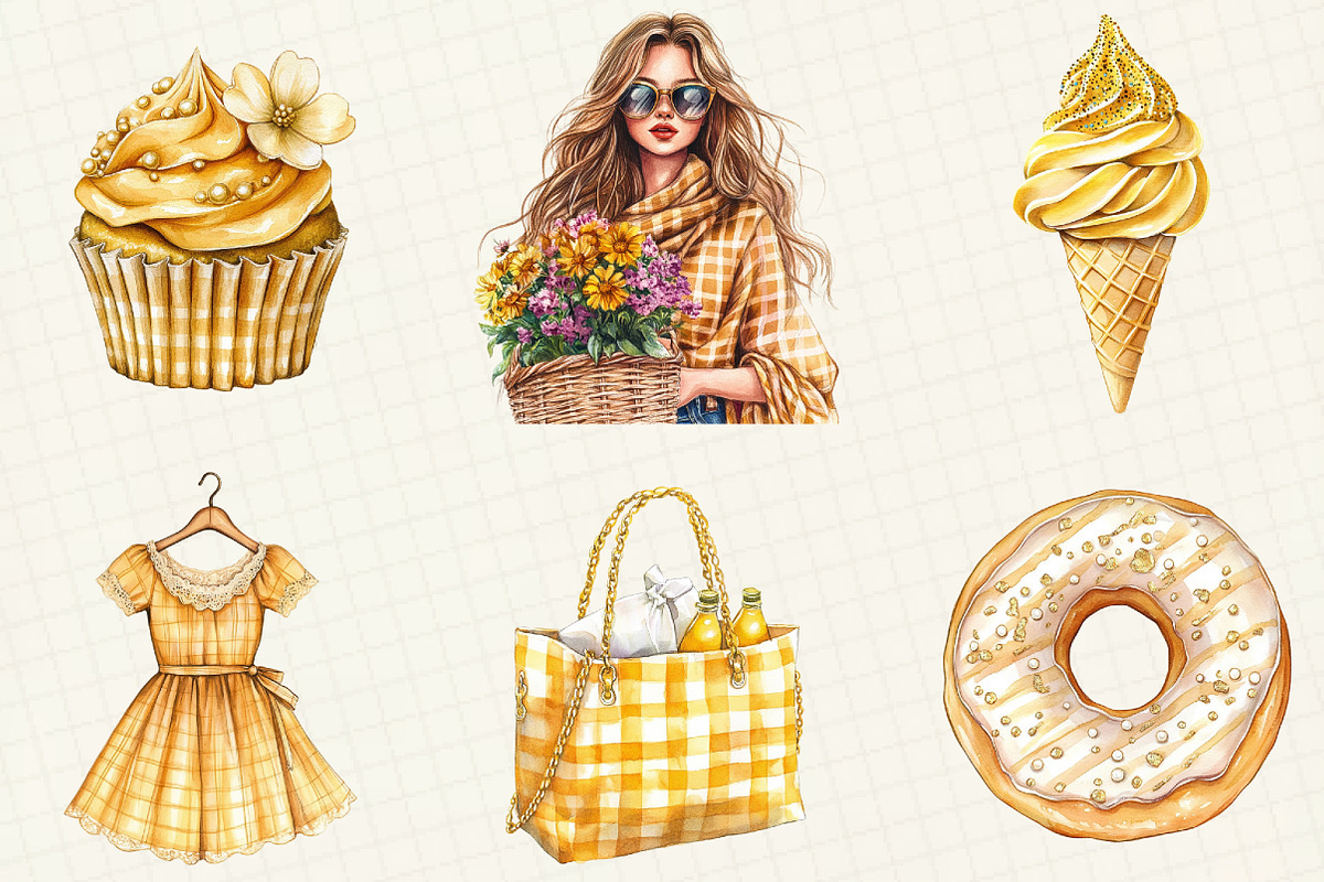 Luxury Golden Summer Clipart, an Illustration by OK Design (Photo 3 of 5)