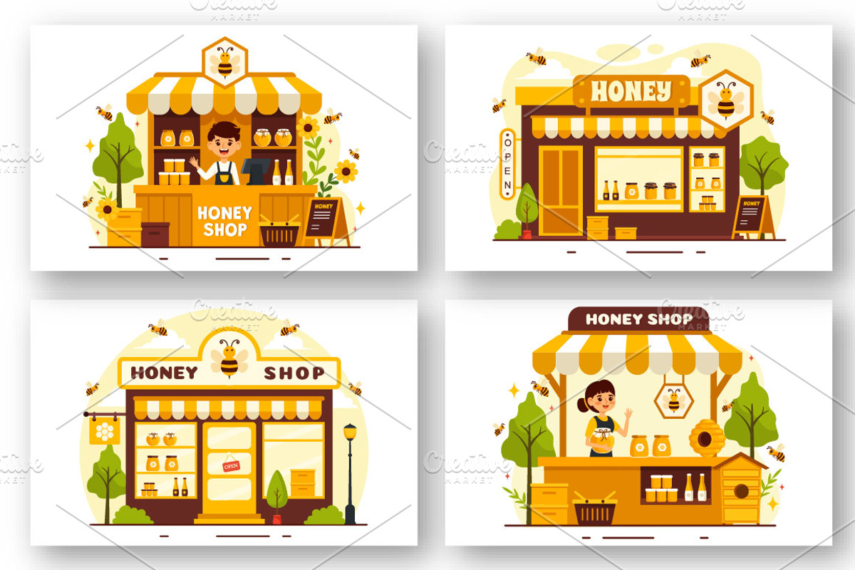12 Honey Store Illustration, a Food Illustration by denayunebgt (Photo 3 of 4)