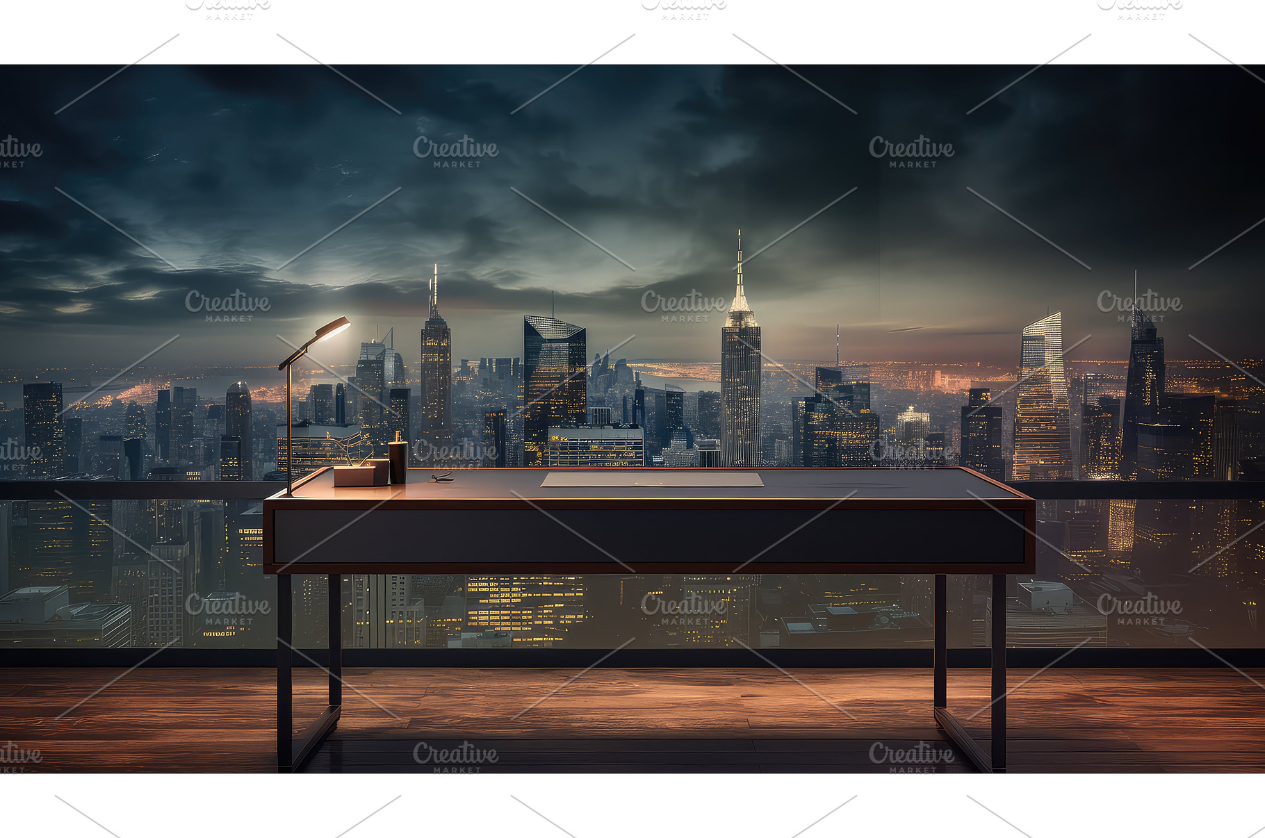 office desk table background ai, a Technology Photo by pikepicture