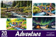 Hiking Adventure Background Bundle, a Background Graphic by Sofia's Fashion (Thumbnail 1 of 2)