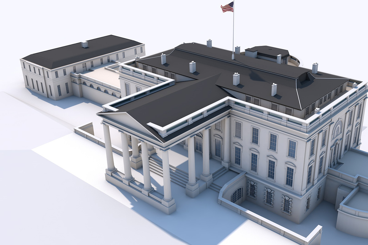 The White House Complex Washington L, an Architecture 3D Model by multimedia4ds (Photo 8 of 16)