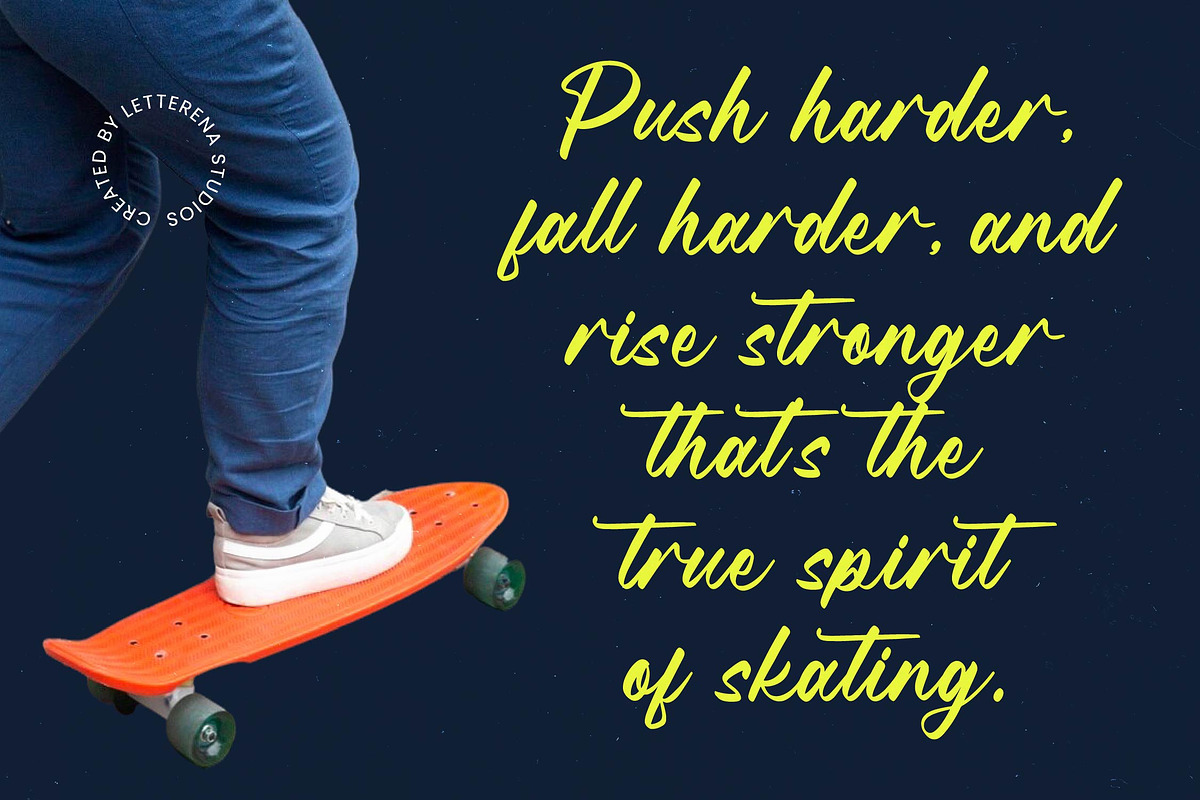 Manteca Backlif Bold Calligraphy, a Script Font by Letterena Studios Script (Photo 14 of 20)
