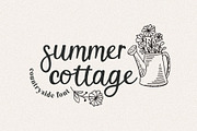 Summer Cottage Farmhouse Font, a Script Font by BarcelonaShop (Thumbnail 1 of 22)