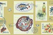 Italian seafood postage stamp, an Object Illustration by Zimages (Thumbnail 2 of 3)