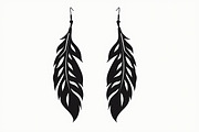 Leaf Earring Silhouette Bundle, a Graphic by balal (Thumbnail 6 of 11)
