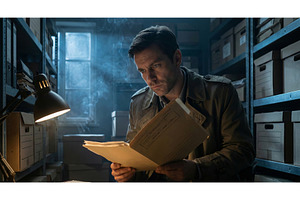 Detective Reviews Files, a Person Photo by CREATIVEDEF