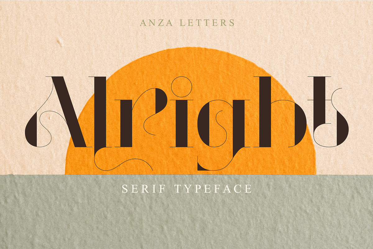 Alright - Elegant Serif Typeface, a Serif Font by Anna Zakharchenko (Photo 1 of 12)