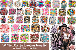 Watercolor Sublimation Designs, a Work Illustration by DreamCafeArt