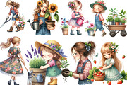 Gardening Girl Sublimation Bundle, an Illustration by Designking (Thumbnail 4 of 4)