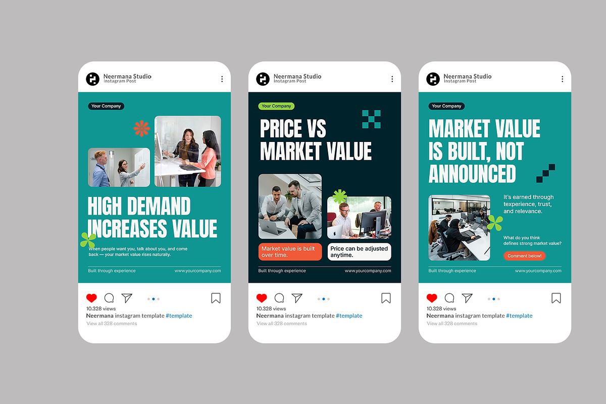 Teal Marketing Value Instagram Post, a Social Media Template by Neermana (Photo 2 of 4)
