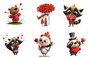 valentines animals clipart, an Illustration by CreationArt (Thumbnail 7 of 7)