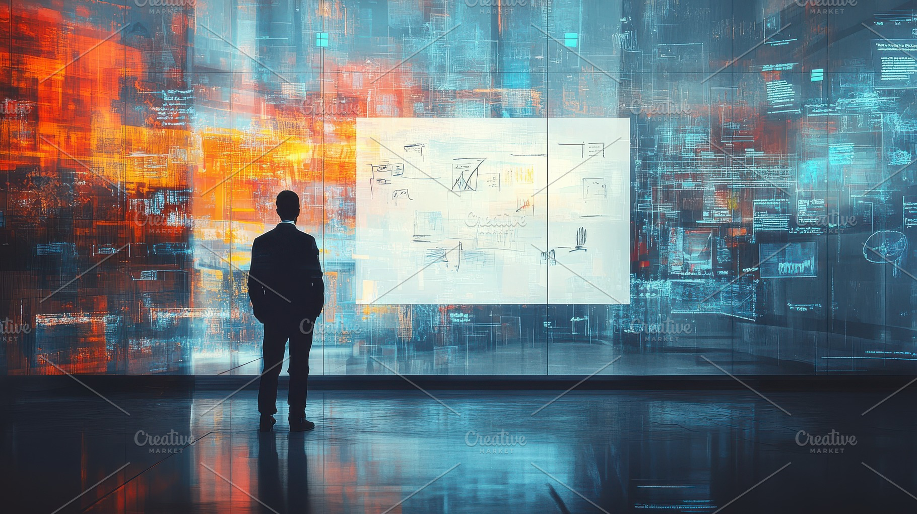 Businessperson analyzing data on a l, a Background Photo by Pixeness