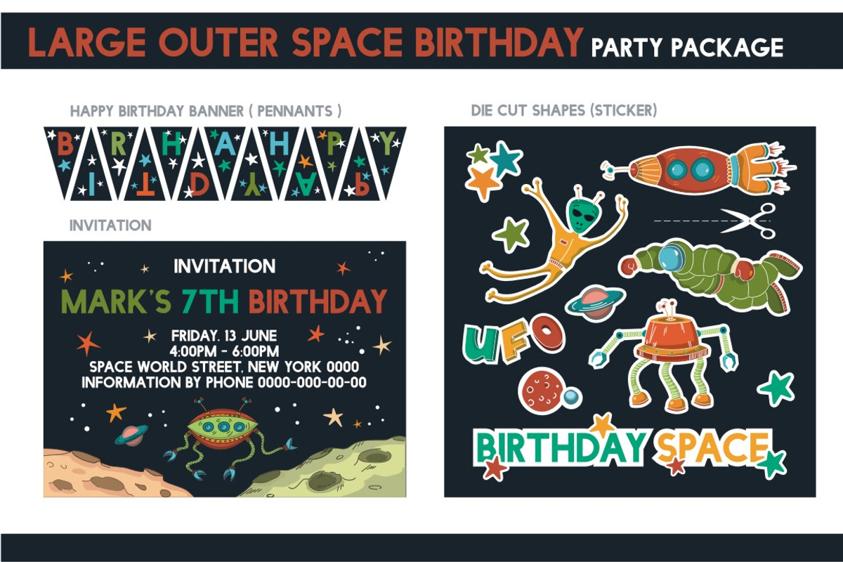 Space Birthday Party Package Set, a Hat Mockup by logika 600 (Photo 2 of 6)