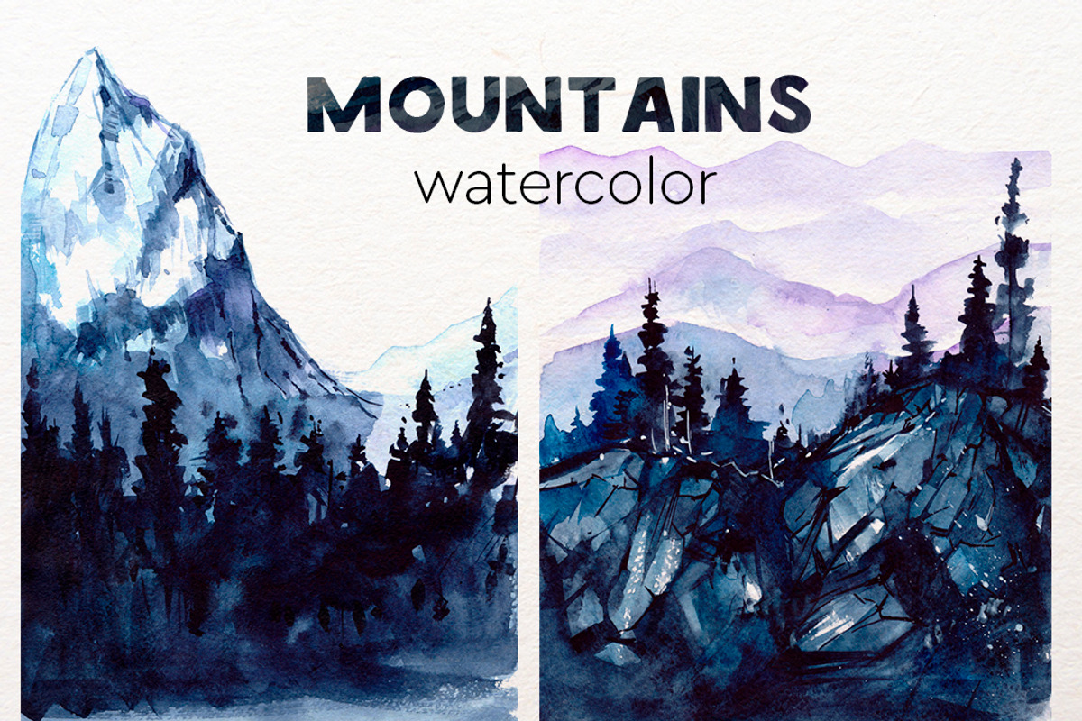 Watercolor mountains, an Illustration by Aksol (Photo 2 of 6)