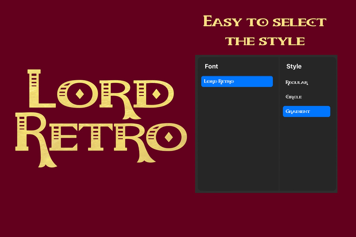 Lord Retro Font Family, a Font by Vectorheroes (Photo 2 of 6)