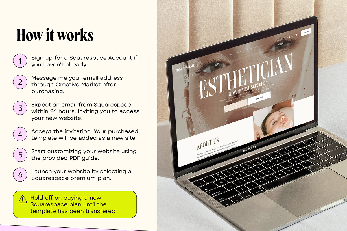 Esthetician Website Template, a Squarespace Template by Template Twist Shop (Photo 6 of 10)