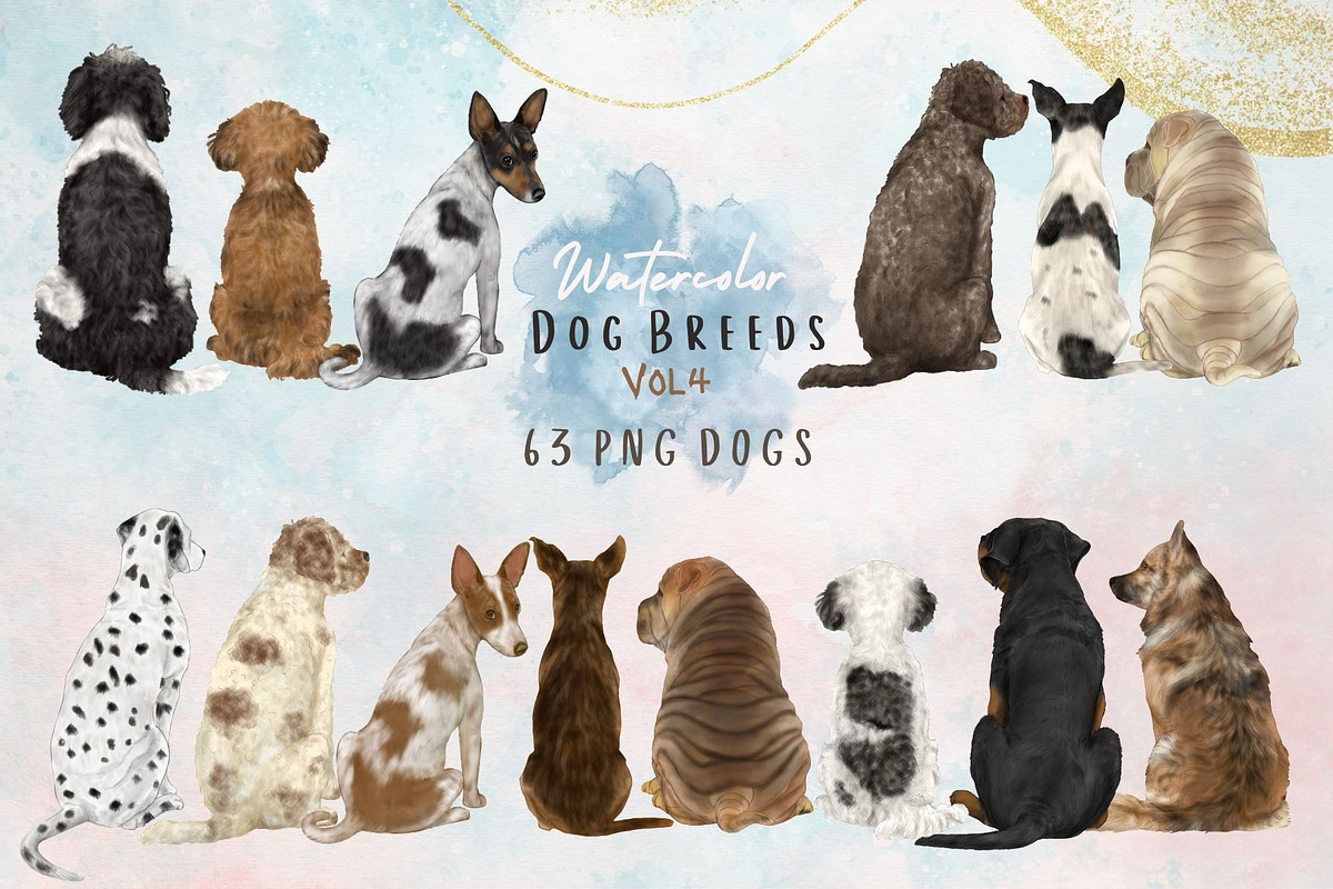 Watercolor Dog Clipart. Dog Breeds, an Animal Illustration by ColorfulPT (Photo 1 of 8)