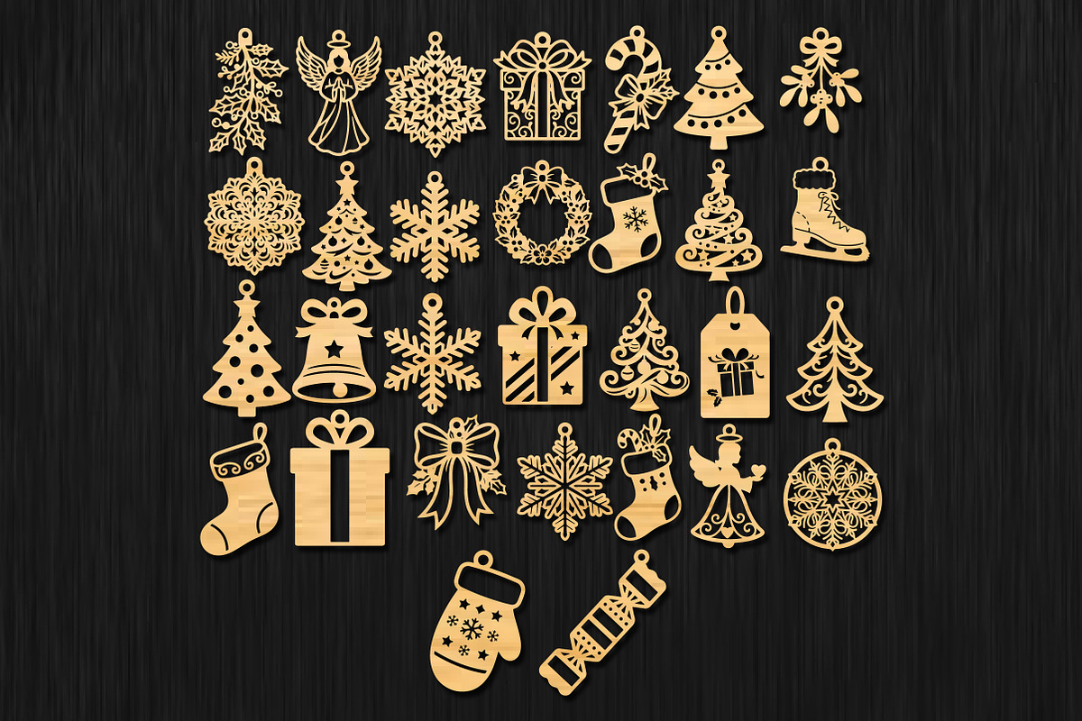 Christmas Earrings Laser Cut Bundle, an Object Graphic by DreamCafeArt (Photo 4 of 6)