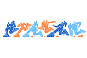 Running people set + backgrounds, a Sport Illustration by PaperTrident (Thumbnail 4 of 13)