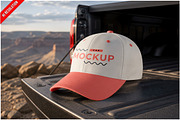 Baseball Cap Pickup Tailgate Moc PSD, a Hat Mockup by Bruno's Shop (Thumbnail 1 of 3)