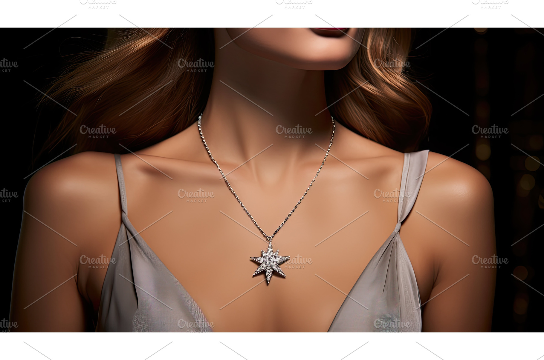 necklace silver sparkle star ai, a Beauty & Fashion Photo by pikepicture