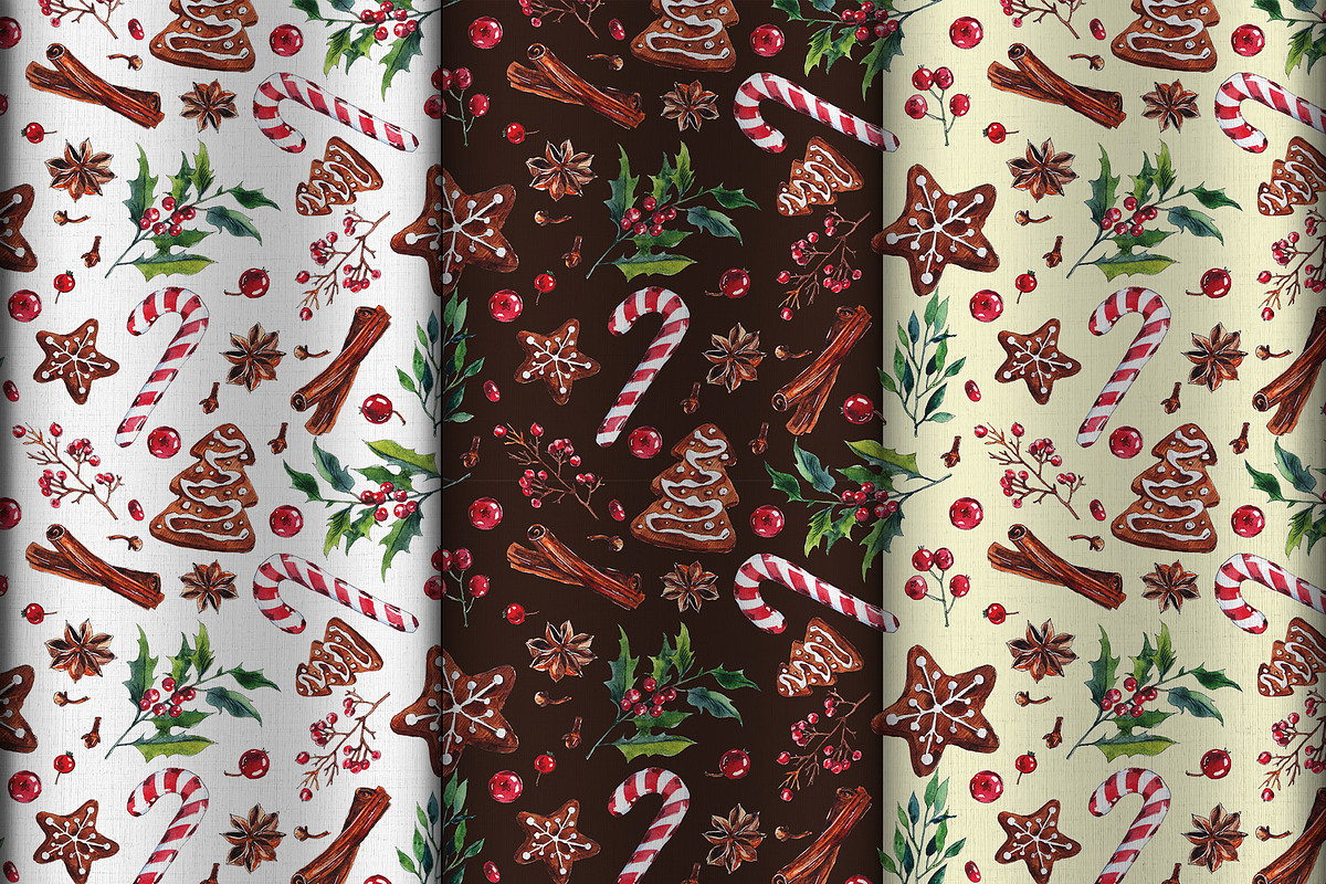 Watercolor  Christmas collection, an Illustration by martynmarin (Photo 5 of 7)
