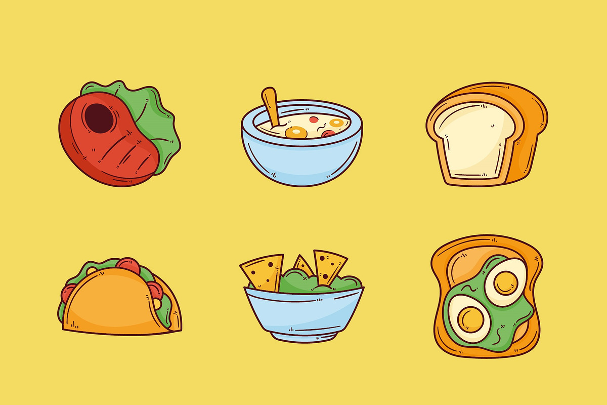 Cute Food Icons Set preview 2
