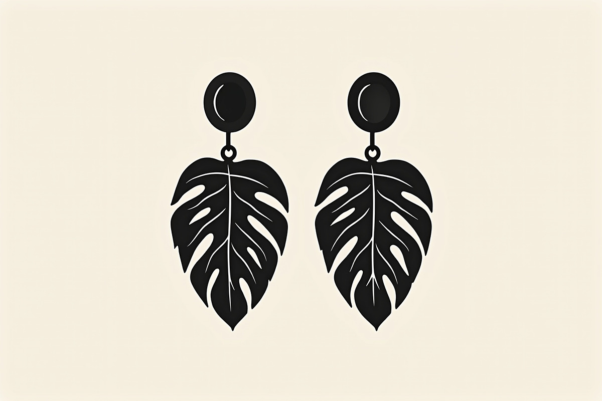 Leaf Earring Silhouette Bundle, an Object Graphic by Creativeshirt (Photo 4 of 16)