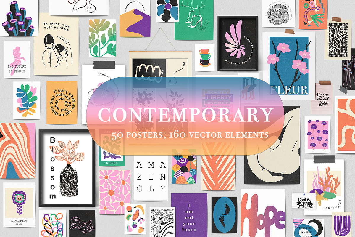 Modern Poster Collection, a Decorative Illustration by ApetekMarket (Photo 1 of 9)