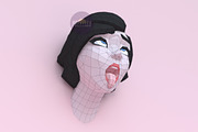 Ahegao Face 3D model template, a Graphic by PolyFish (Thumbnail 2 of 5)