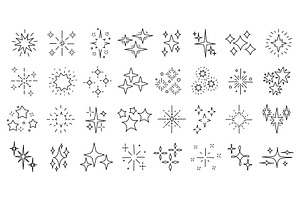 Hand drawn star glitter sparks, an Illustration by winwin.art