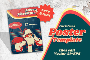 Vintage Christmas Poster Template