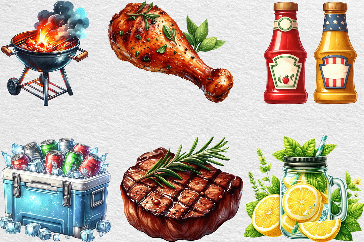 Summer BBQ Party Clipart, an Illustration by Black Bird Studio (Photo 4 of 6)