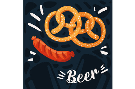 oktoberfest traditional food, an Illustration by studiogstock