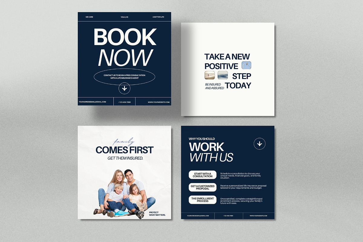 Insurance Agent Instagram Templates, a Social Media Template by Terraa Studio Design (Photo 2 of 9)