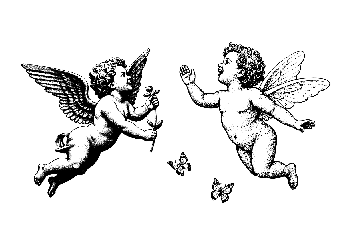 21 Cherub Illustrations - vector, a Decorative Illustration by Gonez Studio (Photo 4 of 13)