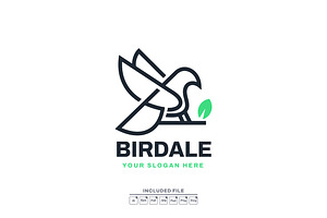 Line Art Bird Logo Vector Template, a Branding & Logo Template by yuanesei