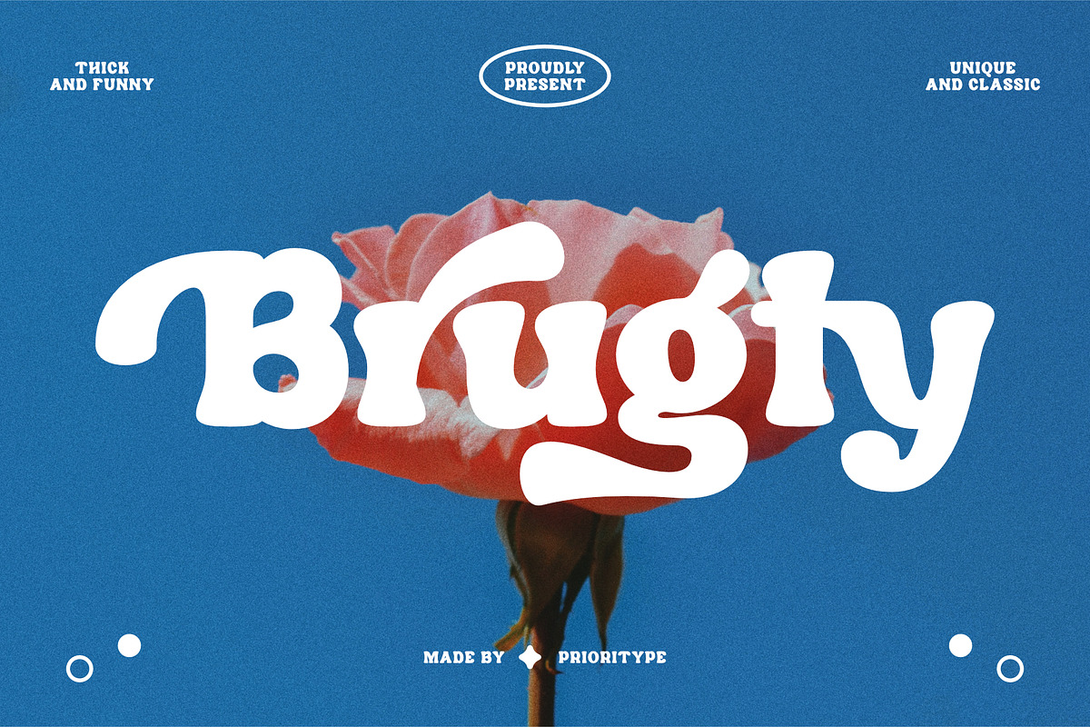 Brugty - Thick Display Fonts, a Serif Font by Prioritype Co (Photo 1 of 15)