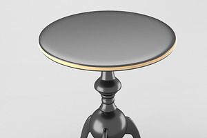 Decorative Table In Chrome And Gold