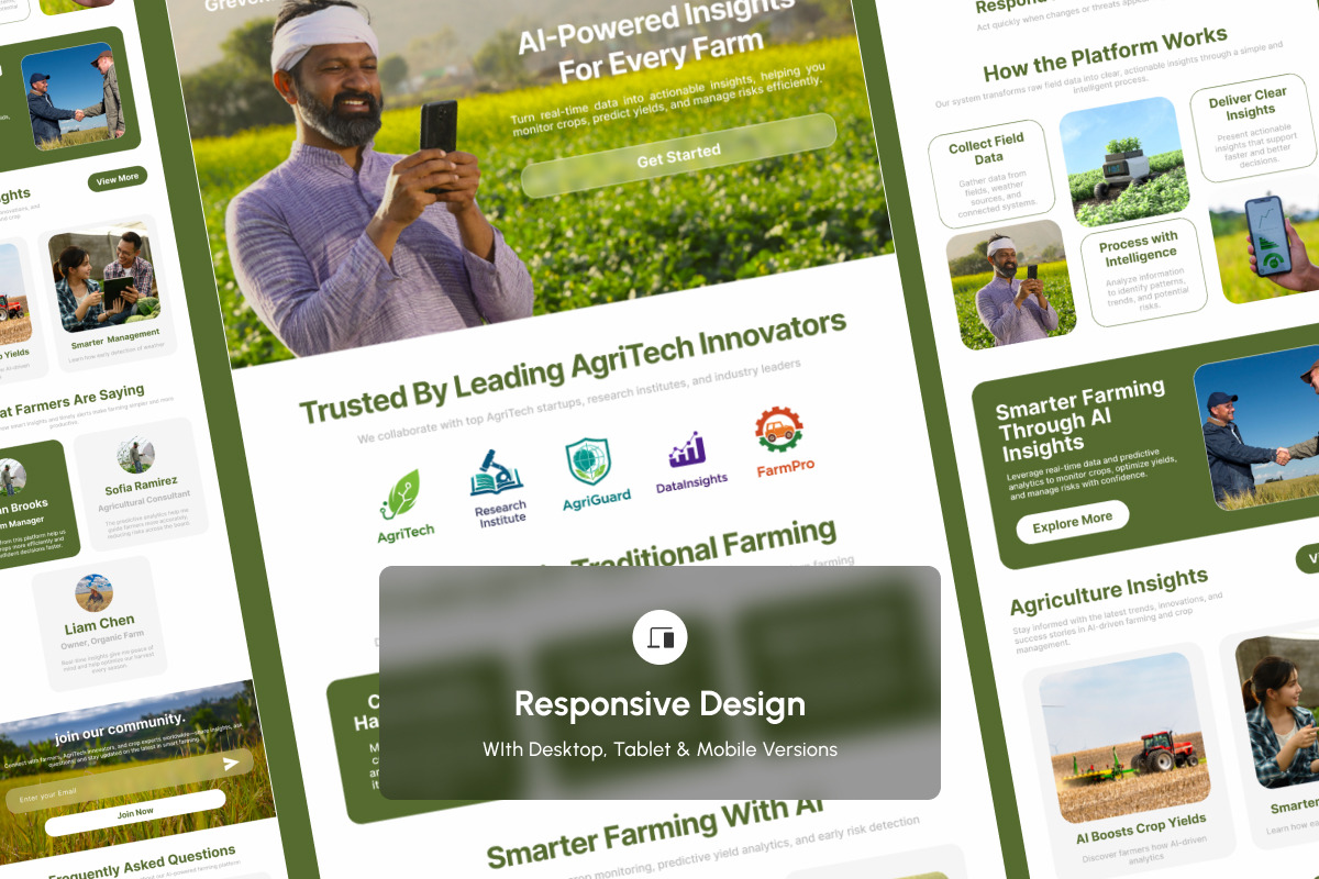 Greven AgriTech AI Monitor Landing, a Landing Page Template by productype1 (Photo 3 of 5)