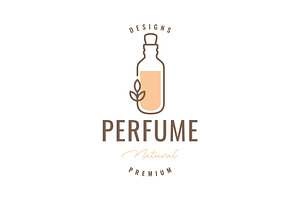 bottle perfume leaves flower logo, a Branding & Logo Template by devastd