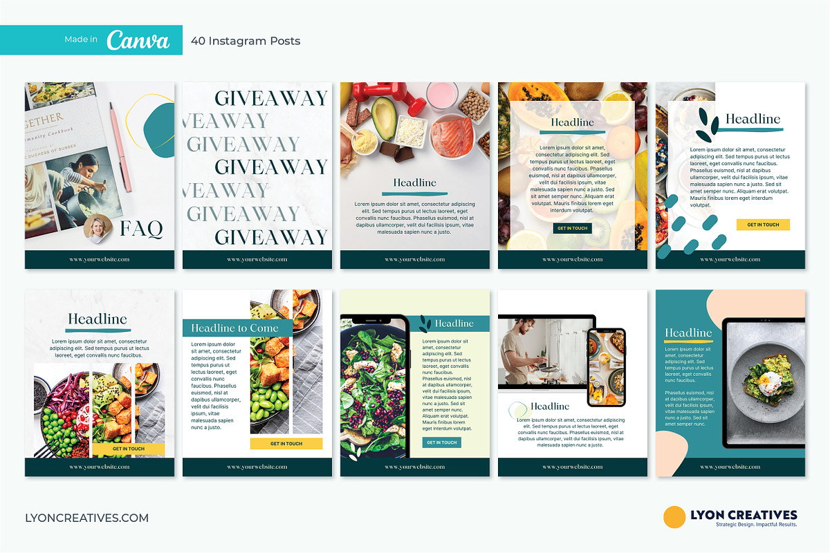40 Instagram Post Templates - Canva, a Templates & Theme by LyonCreatives (Photo 4 of 7)