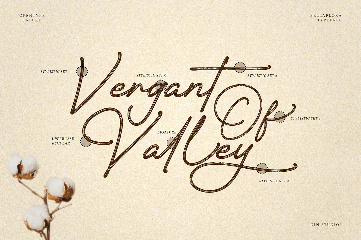Bellaflora, a Script Font by din-studio.com (Photo 8 of 11)