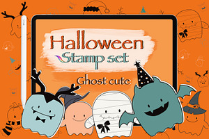 Template Coloring Ghost Halloween