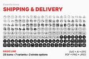 Shipping & delivery icons (Line), an Outline Icon by Totto House (Thumbnail 2 of 3)