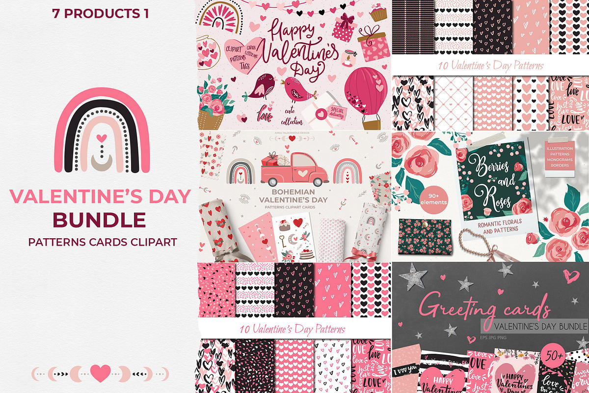Valentine's Day bundle, a Background Graphic by Cozy pattern shop (Photo 1 of 10)