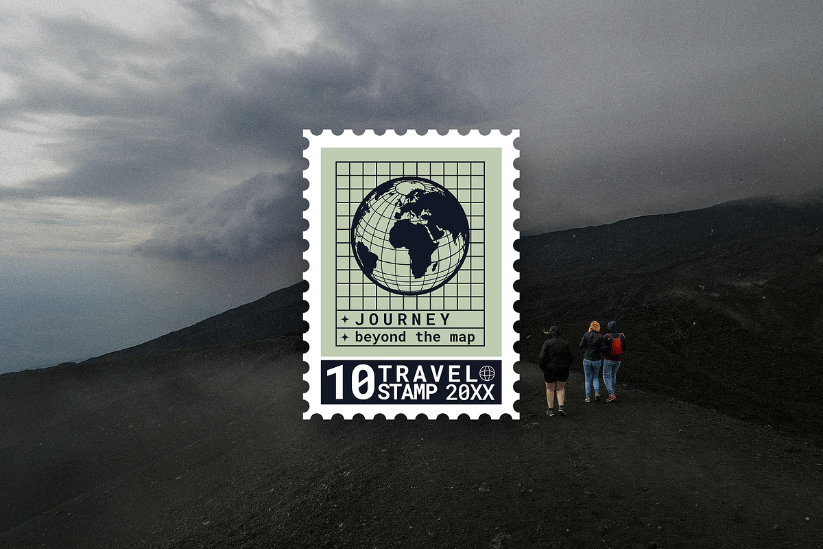 12 Travel Stamps, an Object Graphic by Parisa-Artstudio (Photo 2 of 5)