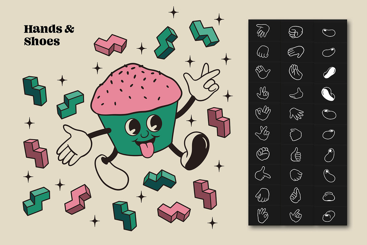 Retro Groovy Procreate Stamp Pack, a Brush Add-On by Pencil Twist (Photo 6 of 11)